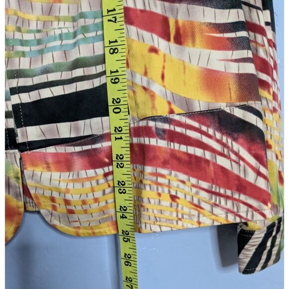 Drapers & Damons XL Multicolor Striped Abstract Jacket zebra strips zip rainbow - Picture 9 of 12
